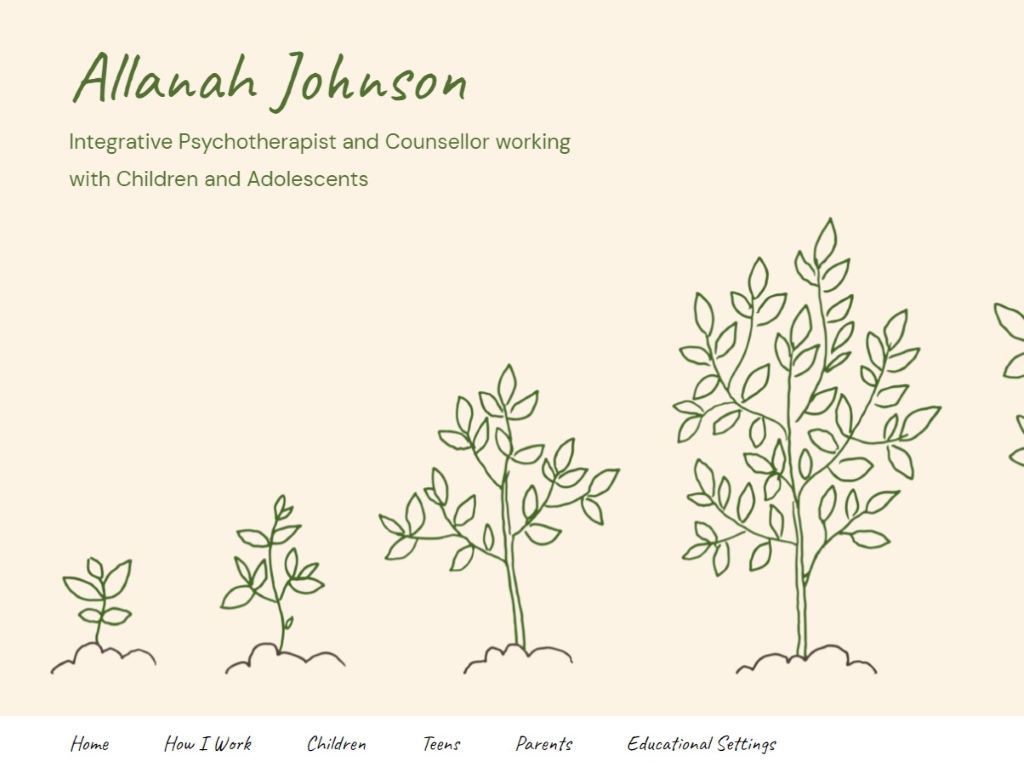 Allanah Johnson Homepage Screenshot