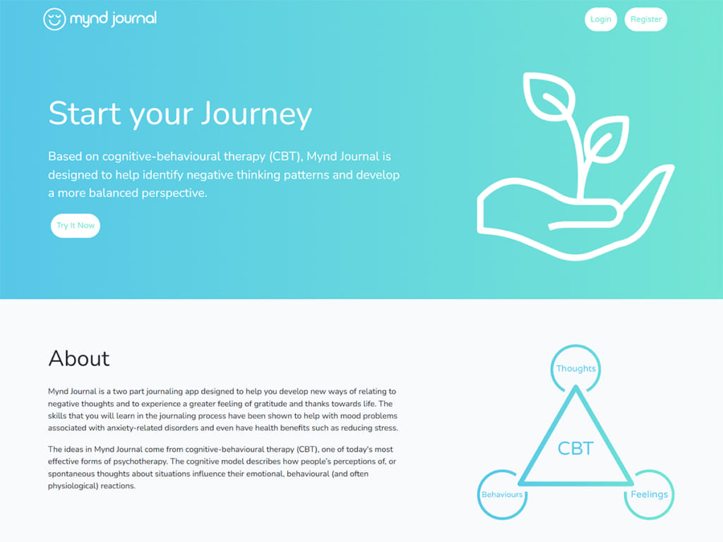 Mynd Journal Homepage Screenshot
